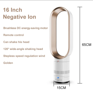 Bladeless Electric Fan Child Safety Tower Fan Child Safe Stylish Easy to Clean and Adjustable New Bladeless Fan Air Cooler Air Conditioner Fan Cooler Negative Ion Safety Tower Fan Bladeless Electric Fan with Remote Control