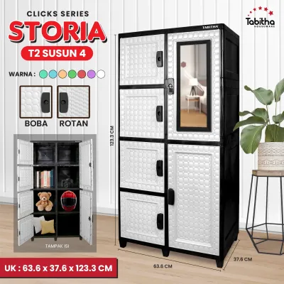 TABITHA Lemari Pakaian Plastik Laci CLICKS 6 pintu 9 pintu MURAH