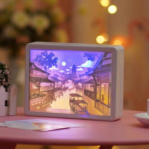 Đèn Khắc Giấy 3D Sáng Tạo Đồ Trang Trí Đèn Bàn LED Đèn Ngủ Phòng Ngủ Bé Gái Đèn Trang Trí Nghệ Thuật Giáng Sinh Quà Tặng Sinh Nhật