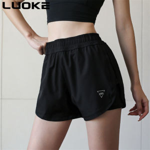 LUOKEกางเกงกีฬาขาสั้นผู้หญิง2 In 1กระเป๋ากางเกงกีฬาขาสั้นผู้หญิงกางเกงขาสั้นออกกำลังกายผู้หญิงแฟชั่นการพิมพ์ผ้าแห้งเร็ว