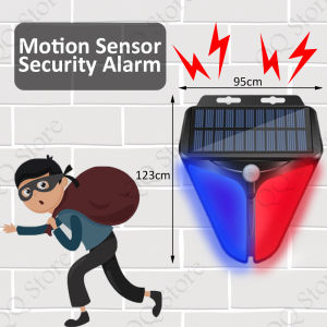 QQ 110 Decibels Solar Sound Warning Light Siren Strobe Security Alarm Motion Sensor [H10]