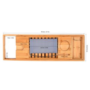 Bathtub Tray Bamboo Hotel Homestay Bathroom Telescopic Adjustable Multi-Functional Bath Non-Slip Bracket 浴缸托盘