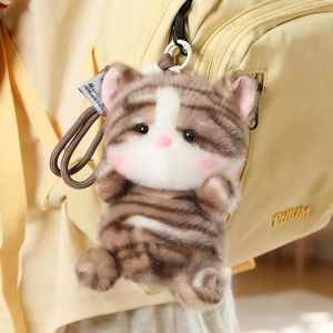 PWD0442 Soft Plush Cat Plush Keychain Fluffy 15cm Cat Stuffed Keychain Cute Kitten Super Soft Kitten Pendant Bag Pendant