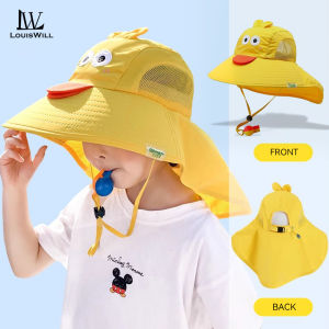 LouisWill Kids Sun Cap Children Beach Hat Travel Sun Hat Casual Sun Hats Portable Beach Cap Large Brim Cap Sun Protection Cap UV Protection for Children