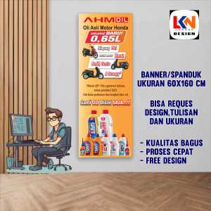 Spanduk Banner AHM OIL potret custom