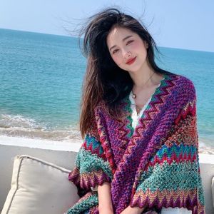 Ready stock WJ395=Female ethnic wind shawl long vintage cape cape scarf女民族风披肩长款复古斗篷披风围巾