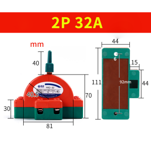 32A/63A/100A Two Pole Double Throw Knife Disconnect Switch 220V Changeover Knife Switch Home Switch KKPH