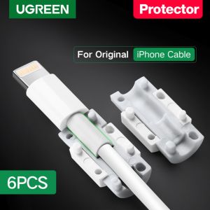 UGREEN Cable Protector 6 Packed Lightning Cord Saver Apple Charging Cable Clip Protector Protective for iphone 14iphone 14 plus iphone 14 pro iphone 14 pro max iphone13 12 Pro Max 11 Pro Max Phone8 7 7P X XR White