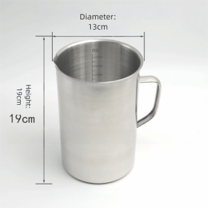 BETTERFORM Stainless Steel Laboratory Beaker Large Capacity Scale Graduation Measuring Cups 1000ml Espresso Mugs Baking