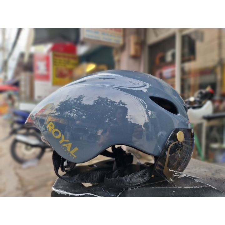 Mũ bảo hiểm thể thao,Nón xe đạp Royal MD16 màu xanh xi măng | Lazada.vn
