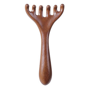 Natural Sandalwood Massage Comb Six-Claw Head Meridian Massage Comb For Promote Blood Circulation