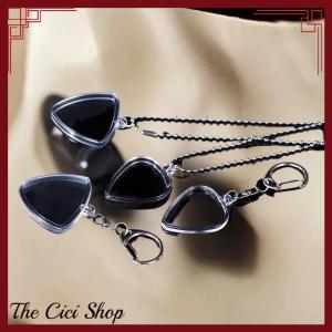 [The Cici Shop] Guitarists Storage Guitar Pick Collection Box Clear Holder Keyring Bag Heart Shaped Picks Size Case Musical Accessories