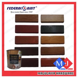 Federal Paint Timber Guard 1L Wood Stain & Varnish Cat Kayu for Furniture & Doors UV Protection Fungus Resistance