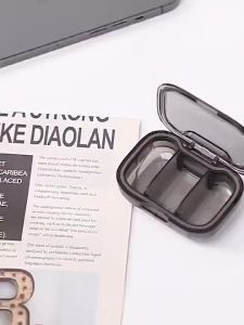 WH Portable mini pill box on-the-go morning midday and evening medication box 3 compartments pill storage and dispensing box