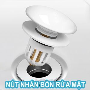 Nút nhấn bồn rửa mặt với thiết kế hiện đại và tiện lợi.