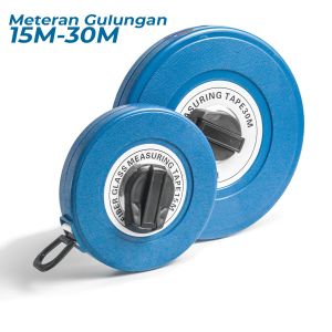 Meteran Roll Gulung Tarik Ukuran 15M dan 30M Fiber Glass Measuring Tape Pita Pengukur - 6671
