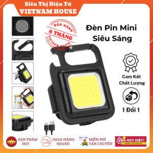 🔴XẢ KHO || Đèn Pin Mini COB Siêu Sáng Đèn Pin Kiêm Móc Khóa Tích Hợp Mở Nắp Chai Gọn Nhẹ Tiện Dụng