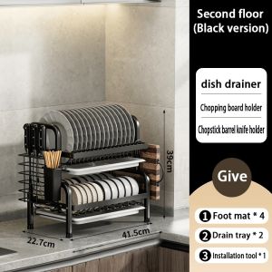 1/2/3 Dish Drying Rack Drying Rack Kitchen Storage Rack Storage Shelf Stainless Over Sink Dish Drainer Rack Plate Organizer