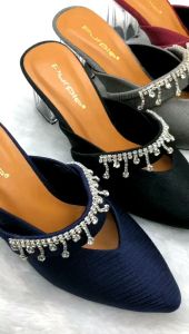 Sandal Hak Kaca Pesta Permata Kekinian Model Heels Mewah Terbaru Kondangan