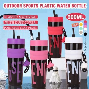 【Fast delivery】900ml Dopamine Water Bottle Large Capacity Bottle With Straw Lid Plastic 900ML Cup Large Capacity Portable Kettle Personalized Design Tumbler Bottle Oversize Cup【Zsfuture】