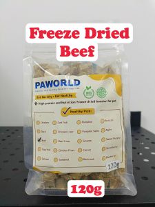 PAWORLD Booster Freeze Dried Premium Cat Dog Treats ( BEEF ) Makanan Kucing Gemok 120g