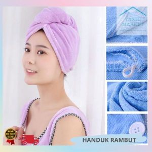 HANDUK KEPALA PENGERING RAMBUT HEADBAND LAP HANDUK KERAMAS MICROFIBER