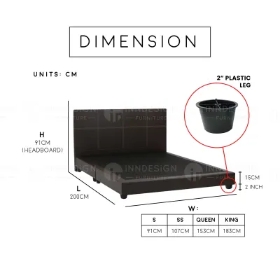 [INNDESIGN.SG] Faux Leather Divan Bed / Bedframe (All Sizes) (Fully Assembled and Free Delivery)