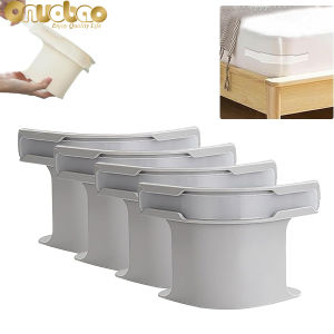 Invisible Bed Sheet Clips-No-Slip Elastic Fasteners for All Mattress Sizes (4pcs Gray/White) | Tool-Free Installation & Wrinkle-Free Solution