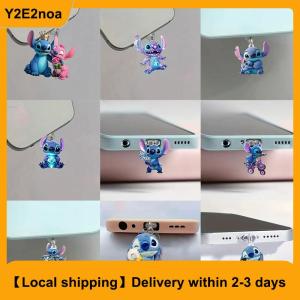【Local shipping】 Cartoon Cute Stitch Mobile Phone Dust Plug Accessories Decoration Hanging Pendant For IPhone Type-C Charging Port Dust Plug