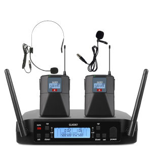 Ntbd glxd4 b87a 500-599MHz 2 kênh UHF Micro không dây Chuyên Nghiệp Kim loại kép mic cho Đảng Nhà thờ Hiển thị cuộc họp hát bài phát biểu