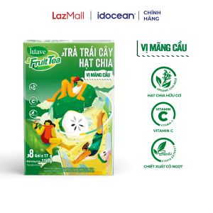 Trà trái cây hạt chia hòa tan Lúave - Sử dụng đường cỏ ngọt Stevia hạt chia hữu cơ giải khát tươi mát