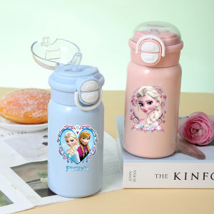 Anime Frozen Elsa Thermos Cup Girl Thermal Water Bottle Women Stainless Steel Thermal Coffee Mug Insulated Cup Leakage-proof