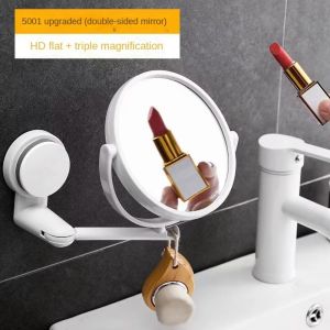 UTOPUS Folding Arm Wall Mirror Suction Mount Double Side Cosmetic Makeup  Without Drill Extend Bathroom Mirror Bathroom