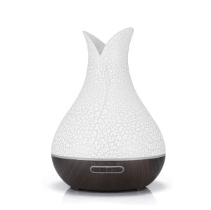 [Tặng Kèm Tinh Dầu] Máy Phun Sương Bình Hoa Tulip Vân Rạn Có Đèn 7 Màu Tùy Chỉnh Dung Tích 500ML Kèm Remote