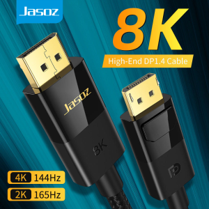 Jasoz 8K DP Cord Displayport 1.4 Cable Male to Male cable  240Hz High Refresh Resolution Support Dynamic HDR  for PC Laptop