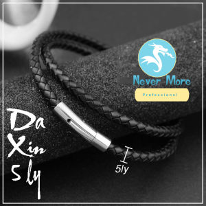 Dây chuyền da màu đen khóa inox vip siêu đẹp chuẩn thời trang - Đem lại phong độ đẳng cấp cho người đeo