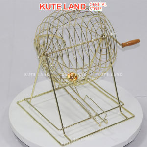 [Cỡ Đại] Lồng cầu kim loại quay xổ số bốc thăm trúng thưởng cao 50 cm - Trò chơi lô tô sự kiện may mắn sang trọng