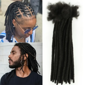 STARGOODS 10 Strands Afro Dreads Dreadlocks Extensions Handmade Crochet Braid Hair Kinky Braiding Bundles Natural Thick Locks Extensions For Women/Men