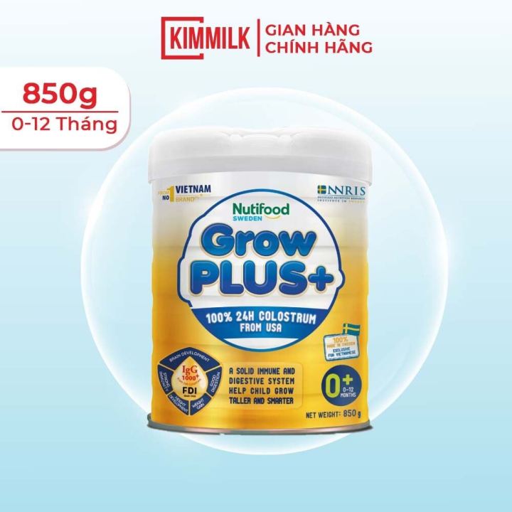 Sữa non Nutifood growplus vàng 0+ 800g (bé từ 0-12 tháng)