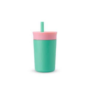 JIYAN2866 Spill Resistant Kids Water Bottle Insulation Stainless Steel Toddler Straw Cups Easy To Clean 12 Oz Toddler Cup with Straw For Kids