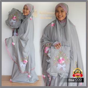 Malaikamoza Mukena Sutra Bordir Unik Mukenah Dewasa Pita Series Cantik