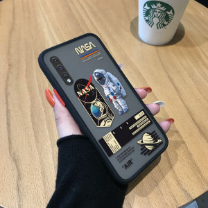 Hontinga Casing Case For Samsung Galaxy A50 A30S A50S Case Creative NASA America Space National Astronaut Frosted Transparent Phone Casing Full Back Cover Camera Protect Cases Hard Case For Girls For Boys For Men