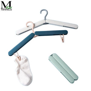 Mishilei Foldable Clothes Hanger with Clips Portable Space Saving Travel Clothes Organizer High Quality Anti Slip Hanger