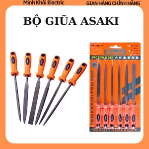 Bộ giũa Asaki 6 cây AK-3900bộ giũa mini 6 câybộ dũa mài kim loại hợp kim Asakibộ 6 dũa mài đa năngbộ dũa 6 chi tiếtbộ giũa sắt mini 6 cây
