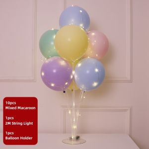 7 Tubes Led Balloons Stand Balloon Holder Column Confetti Balloon Baby Shower Boy Kids Birthday Party Wedding Decoration Supplies