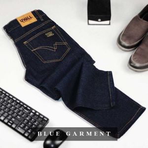 Celana panjang jeans pria standar reguler basic distro uval ada ukuran jumbo bahan denim tebal nyaman