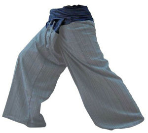 กางเกงเลย์ ใส่สบาย ขอบบนสีดำ ตัวล่างสีเทา