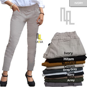 Celana Panjang Elizabeth Pants / Chino Pants Wanita Bahan Tebal Stretch BB 40-95 Kg
