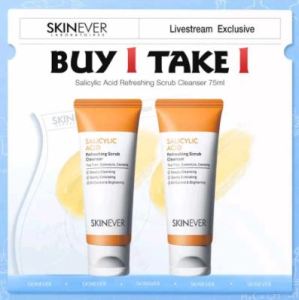 [BUY 1 GET 1] SKINEVER Salicylic Acid Scrub Acne Care Oil Control Brightening Skin Facial cleanser  4.9  1.6K ratings 54K+ Sold