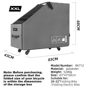 Rhinowalk Gấp Xe Đạp Lưu Trữ Hộp Cho Brompton 14 "-22" Xe đạp gấp Di Động Mang Theo Trường Hợp có bánh xe Không Thấm Nước Xe đạp gấp Lưu Trữ Túi chống bụi cốp xe ô tô Lưu Trữ Xe Hơi Phụ Kiện Xe Đạp